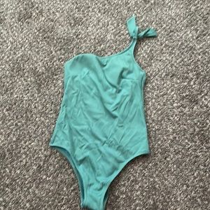 Mint green off the shoulder bathing suit